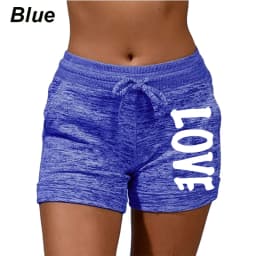 Summer Shorts Women's Love Printed Quick Drying Shorts YOGA SHORTS Women's Leisure Sports Fitness Shorts High Waist Drawstring