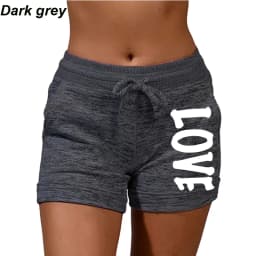 Summer Shorts Women's Love Printed Quick Drying Shorts YOGA SHORTS Women's Leisure Sports Fitness Shorts High Waist Drawstring