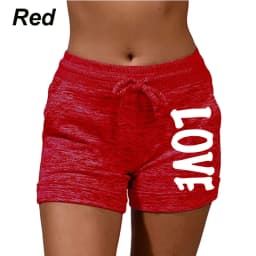 Summer Shorts Women's Love Printed Quick Drying Shorts YOGA SHORTS Women's Leisure Sports Fitness Shorts High Waist Drawstring