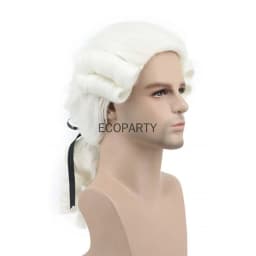 Lawyer Judge Baroque Cosplay Curly Wig Grey White Black Men Costume Wigs Deluxe Historical Long Synthetic Wig For Halloween 2022