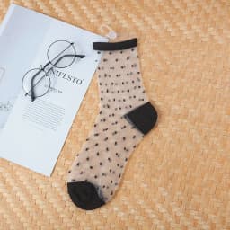 1 Pair Breathable Ultra Thin Socks Summer Women Transparent Sexy Lace Silk Crystal Black White Girls Elastic Short Socks Female