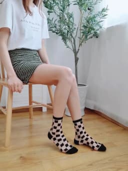 1 Pair Breathable Ultra Thin Socks Summer Women Transparent Sexy Lace Silk Crystal Black White Girls Elastic Short Socks Female