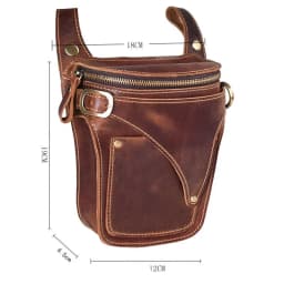 Motorcycle Bag For Men Genuine Leather Hip Belt Bag Men's Crazy Horse Waist Pack Male Hip Fanny Packs Bag Men's Phone Pouch