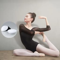 Ballet Leotards for Women Adult Mesh Splice 3/4 Sleeve Dance Bodysuit Black Gymnastics Leotards Cotton Spandex Ballet Bodysuits