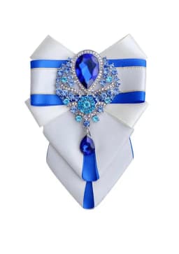 Luxury Rhinestone Bow Tie Brooch Pocket Towel Set Men's High-end Jewelry Gift Fashion New British Korean Men Wedding Accessories