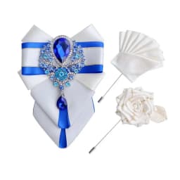 Luxury Rhinestone Bow Tie Brooch Pocket Towel Set Men's High-end Jewelry Gift Fashion New British Korean Men Wedding Accessories