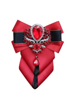 Luxury Rhinestone Bow Tie Brooch Pocket Towel Set Men's High-end Jewelry Gift Fashion New British Korean Men Wedding Accessories