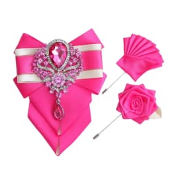Luxury Rhinestone Bow Tie Brooch Pocket Towel Set Men's High-end Jewelry Gift Fashion New British Korean Men Wedding Accessories