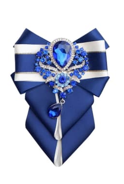 Luxury Rhinestone Bow Tie Brooch Pocket Towel Set Men's High-end Jewelry Gift Fashion New British Korean Men Wedding Accessories