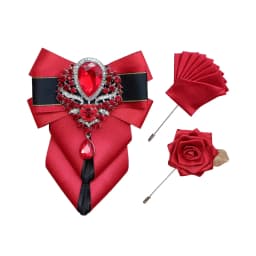Luxury Rhinestone Bow Tie Brooch Pocket Towel Set Men's High-end Jewelry Gift Fashion New British Korean Men Wedding Accessories