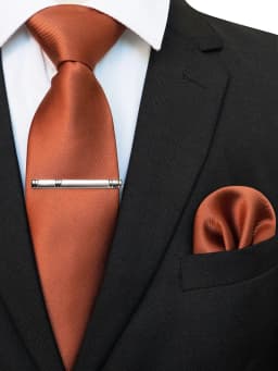 EASTEPIC 8 cm Classic Grey Twill Ties for Men in Business Suits Necktie Set Clip Handkerchief Men's Accessory Wedding Party