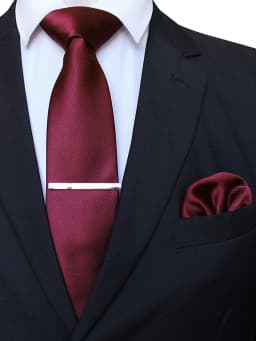 EASTEPIC 8 cm Classic Grey Twill Ties for Men in Business Suits Necktie Set Clip Handkerchief Men's Accessory Wedding Party