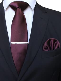 EASTEPIC 8 cm Classic Grey Twill Ties for Men in Business Suits Necktie Set Clip Handkerchief Men's Accessory Wedding Party