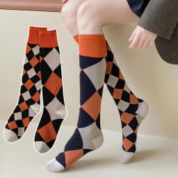 Cotton Retro Style Oil Painting Abstract Leg Medias Long Socks Women Over KneeThigh High Stockings Ladies Girls Warm Knee Socks