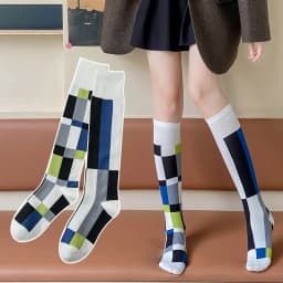 Cotton Retro Style Oil Painting Abstract Leg Medias Long Socks Women Over KneeThigh High Stockings Ladies Girls Warm Knee Socks