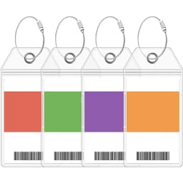 Travel Luggage Cruise Tags Holder Pouch Resealable Waterproof Clear Ship Ticket Card Sleeve Keyring with Steel Wire Cable Loop