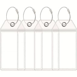 Travel Luggage Cruise Tags Holder Pouch Resealable Waterproof Clear Ship Ticket Card Sleeve Keyring with Steel Wire Cable Loop