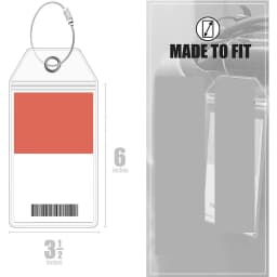 Travel Luggage Cruise Tags Holder Pouch Resealable Waterproof Clear Ship Ticket Card Sleeve Keyring with Steel Wire Cable Loop