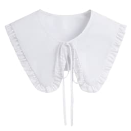 Royal Style Cotton Fake Collar Shawl Wrap Hollow Out Floral Lace Ruffled Trim Necklace Pointed Lapel Blouse Dropshipping