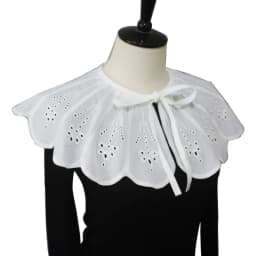 Royal Style Cotton Fake Collar Shawl Wrap Hollow Out Floral Lace Ruffled Trim Necklace Pointed Lapel Blouse Dropshipping