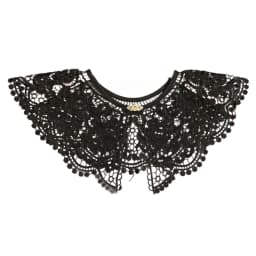 Royal Style Cotton Fake Collar Shawl Wrap Hollow Out Floral Lace Ruffled Trim Necklace Pointed Lapel Blouse Dropshipping