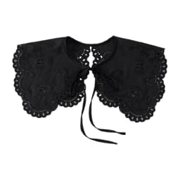 Royal Style Cotton Fake Collar Shawl Wrap Hollow Out Floral Lace Ruffled Trim Necklace Pointed Lapel Blouse Dropshipping