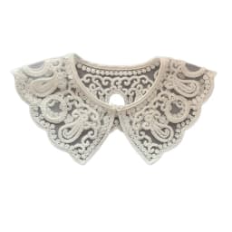 Royal Style Cotton Fake Collar Shawl Wrap Hollow Out Floral Lace Ruffled Trim Necklace Pointed Lapel Blouse Dropshipping