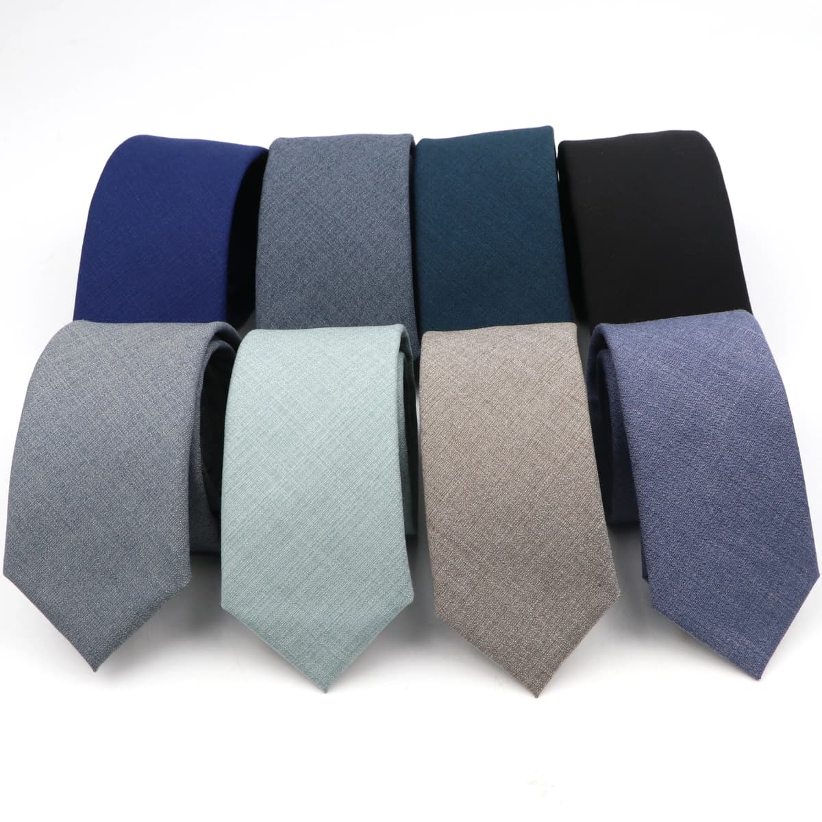 15color New Men's Polyester Bamboo Fiber Tie Classic Solid Color Cool Tone Business Skinny Thin Necktie Wedding Slim Men Ties
