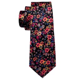 Red Print Men Tie Set Silk Jacquard Floral Wedding Business Necktie Handkerchief Cufflinks 30 Colours Luxury Gift Barry.Wang