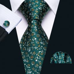 Red Print Men Tie Set Silk Jacquard Floral Wedding Business Necktie Handkerchief Cufflinks 30 Colours Luxury Gift Barry.Wang