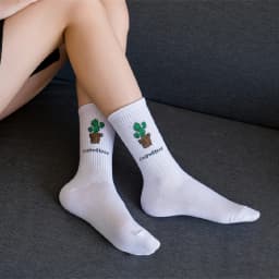 Ins New Autumn Cartoon Bear Panda Rabbit Cactus White Sports Women Soft Cotton Cute Winter Socks Kawaii Hipster Street Graffiti