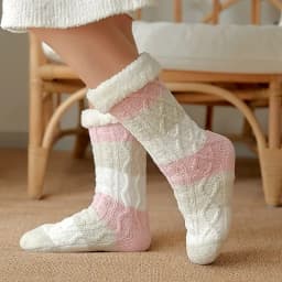 Womens Fuzzy Thermal Sock Plush Grip Hemp Winter Soft Female Home Indoor Warm Bedroom Non slip fluffy Thick Slipper Floor Sock