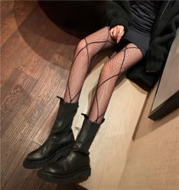 Japanese Style Women's Tights Summer Nylon Print Stocking Sexy Lingerie Gothic Hosiery Seamless Fishnet Mesh Pantyhose High Sock