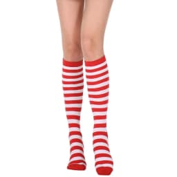 Women's Knee High Socks Streewear Harajuku Cheerleaders Black White Three-Line Striped Letter Fashion Dress Sock