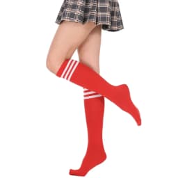Women's Knee High Socks Streewear Harajuku Cheerleaders Black White Three-Line Striped Letter Fashion Dress Sock