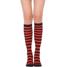 Women's Knee High Socks Streewear Harajuku Cheerleaders Black White Three-Line Striped Letter Fashion Dress Sock