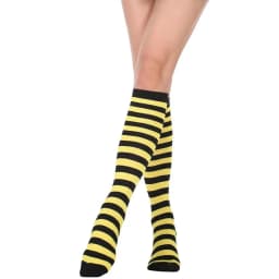 Women's Knee High Socks Streewear Harajuku Cheerleaders Black White Three-Line Striped Letter Fashion Dress Sock