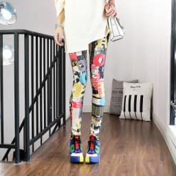Women Leggings High Waist Cartoon Comic Beauty Print Trousers Soft Female Casual Elastic Pant