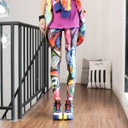 Women Leggings High Waist Cartoon Comic Beauty Print Trousers Soft Female Casual Elastic Pant