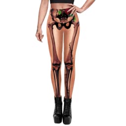 VIP FASHION Skeleton Women Leggings Cosplay Sexy Elastic Skinny Pants Holloween Costume 3D Printed Workout Fitness Leggings