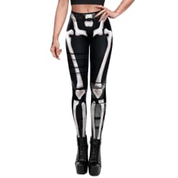 VIP FASHION Skeleton Women Leggings Cosplay Sexy Elastic Skinny Pants Holloween Costume 3D Printed Workout Fitness Leggings