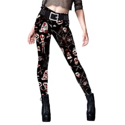 VIP FASHION Skeleton Women Leggings Cosplay Sexy Elastic Skinny Pants Holloween Costume 3D Printed Workout Fitness Leggings
