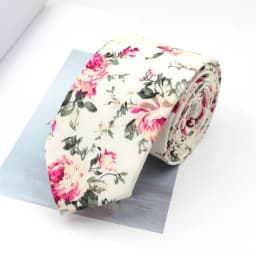New Floral Elegant Tie For Men Women 100% Cotton Beautiful Flower Paisley Necktie Narrow Skinny Cravat Wedding Casual Corbatas