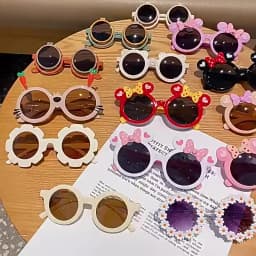 New Children Cute Cartoon UV400 Sunglasses Boys Girls Colors Outdoor Kids Sun Protection Sunglasses Baby Sport Shades Glasses