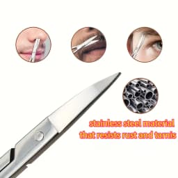 Professional Stainless Steel Eyebrow Scissors Sharp Blades for Precise Facial Hair Eyebrows Beard Nose Nail & Foot Manicure Tool