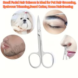 Professional Stainless Steel Eyebrow Scissors Sharp Blades for Precise Facial Hair Eyebrows Beard Nose Nail & Foot Manicure Tool