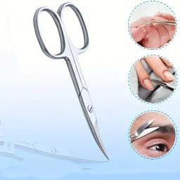 Professional Stainless Steel Eyebrow Scissors Sharp Blades for Precise Facial Hair Eyebrows Beard Nose Nail & Foot Manicure Tool