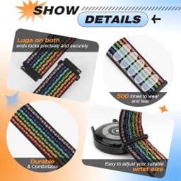 20mm 22mm Nylon Loop Strap For Garmin Forerunner 55 165 265 965 255 Active 5/Vivomove Trend/Vivoactive 5/Venu 3/2 Bracelet Belt