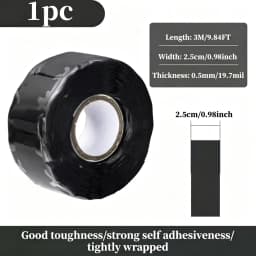 Multipurpose Waterproof Self Fusing Silicone Tape, for Pipe/Hose/Roof/Auto/Marine Leak Repair, High Temp Resistant, Strong Seal