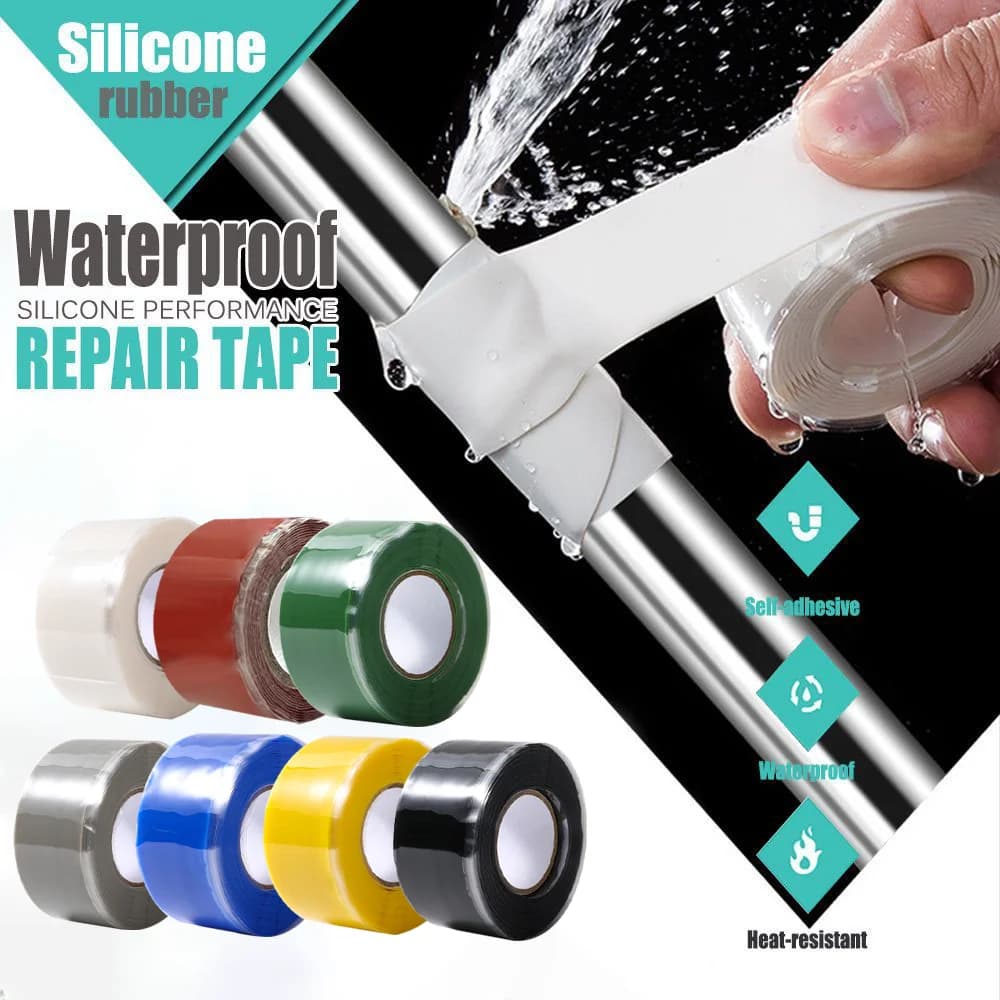 Multipurpose Waterproof Self Fusing Silicone Tape, for Pipe/Hose/Roof/Auto/Marine Leak Repair, High Temp Resistant, Strong Seal